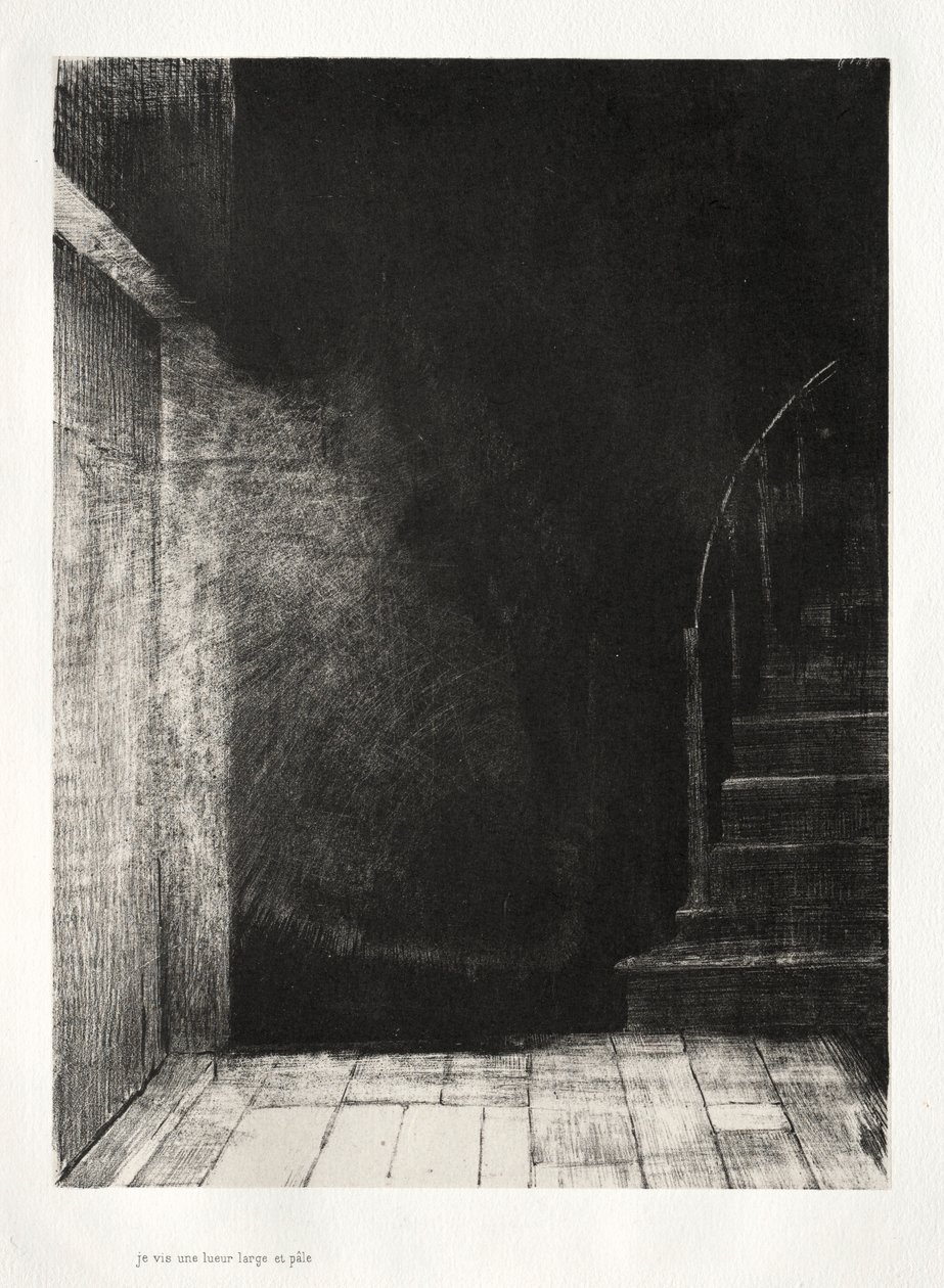 Strašidelný dům: Oba jsme viděli velké bledé světlo, 1896. od Odilon Redon