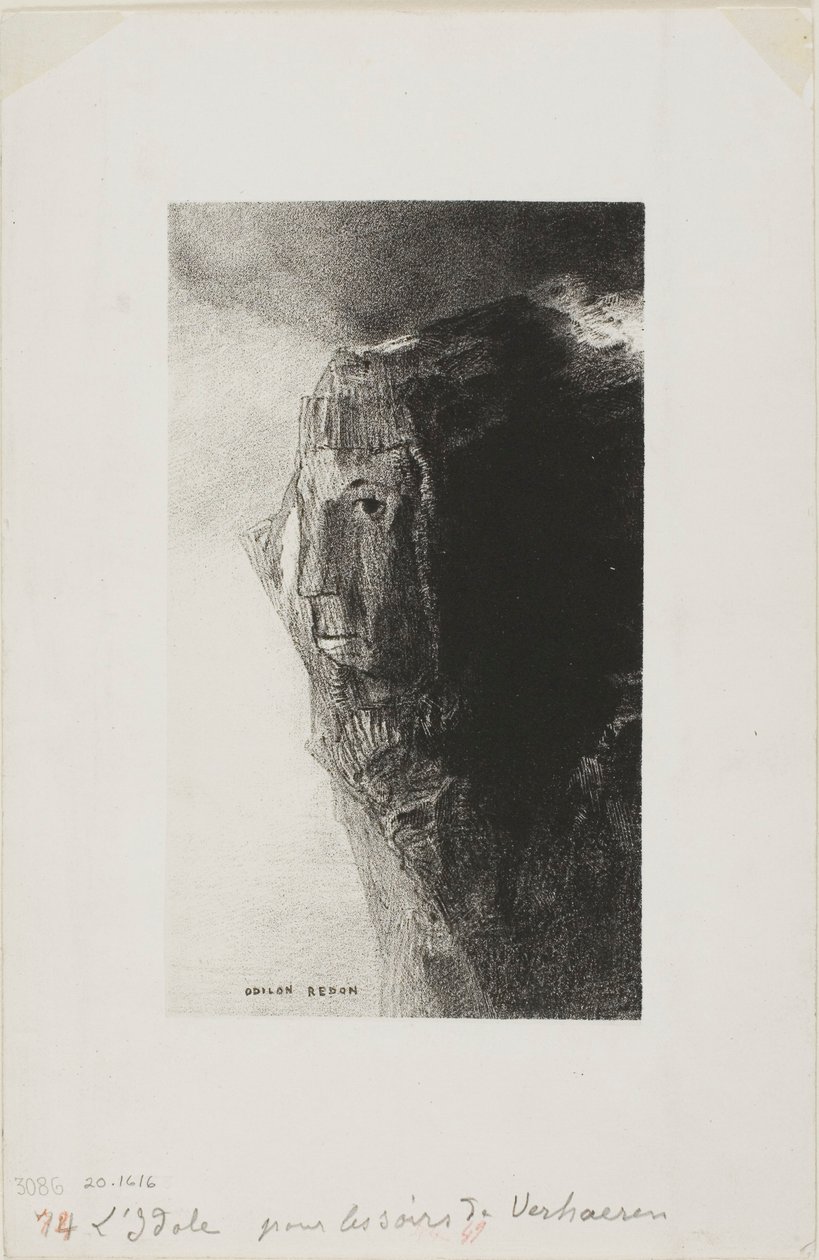 Idol, frontispis z knihy Les Soirs od Emila Verhaerena od Odilon Redon