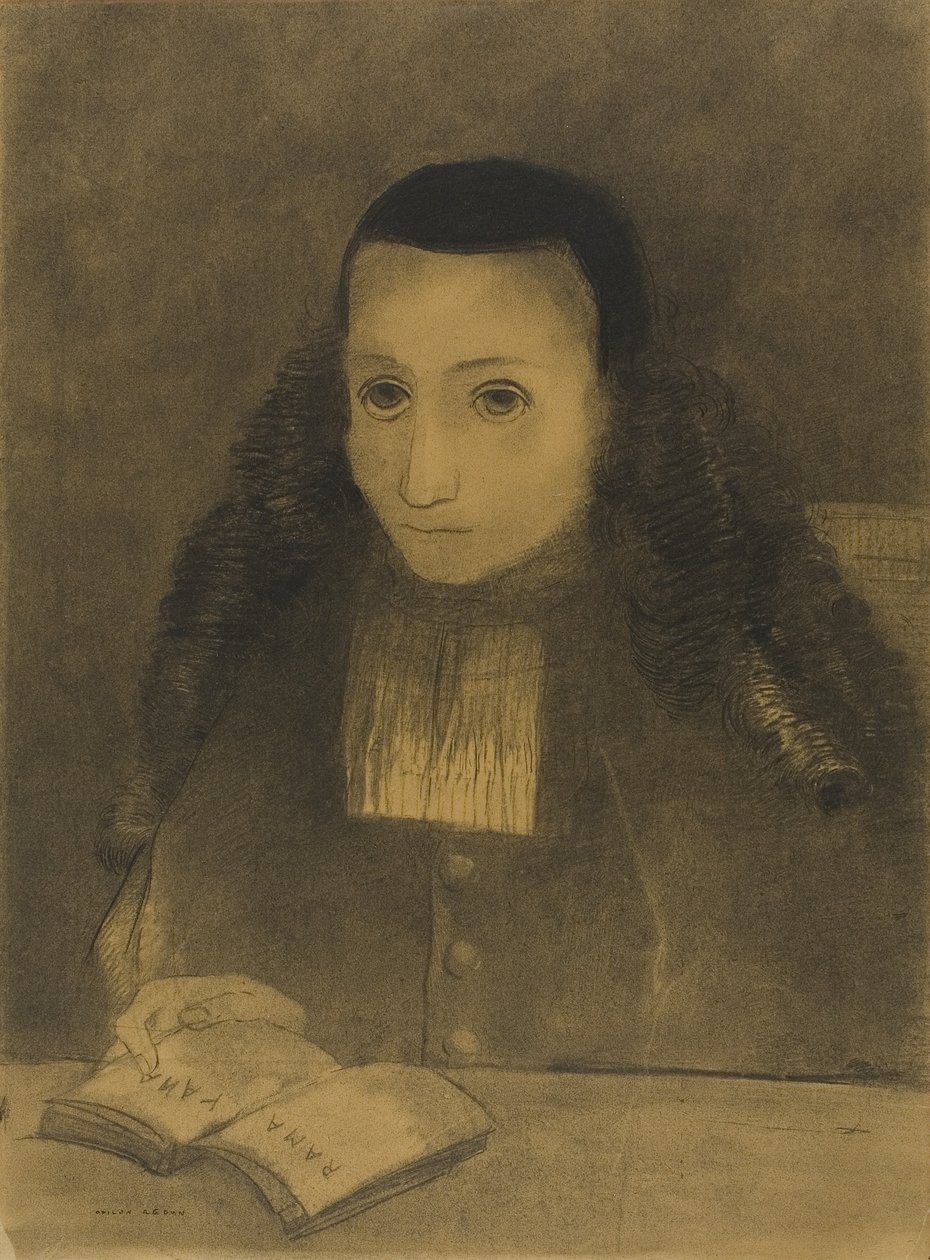 Malý opat čte Rámajánu, 1883 od Odilon Redon