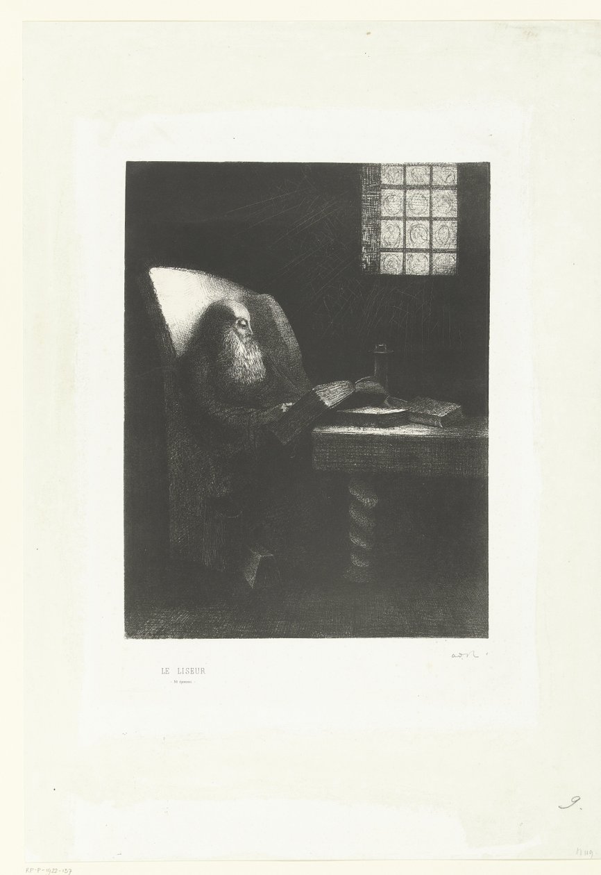The Reader, 1892 (tisk) od Odilon Redon