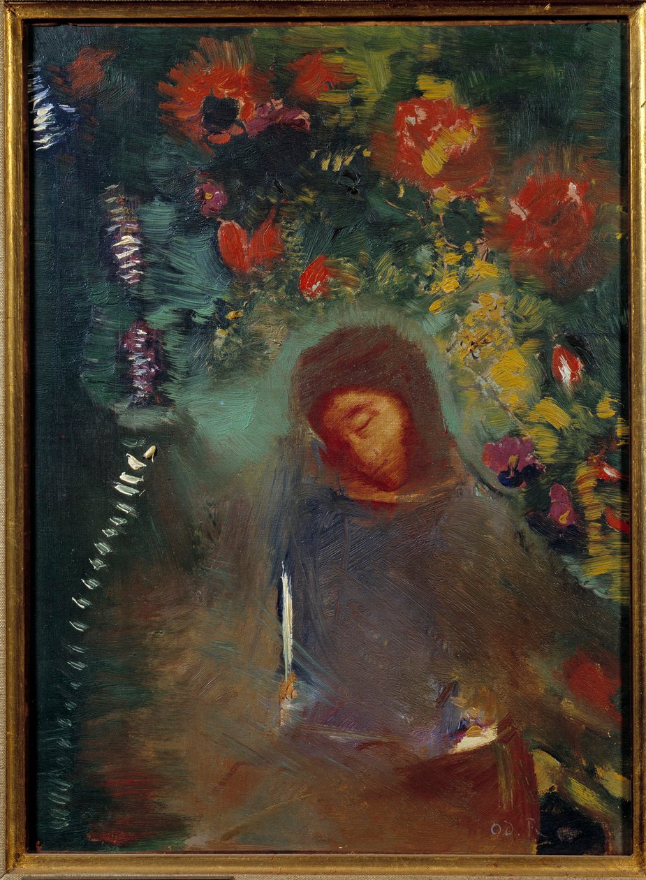 Modlitba Obraz Odilona Redona (1840-1916) 1893 Sun. 0,32x0,24 m Bordeaux, Muzeum výtvarných umění od Odilon Redon