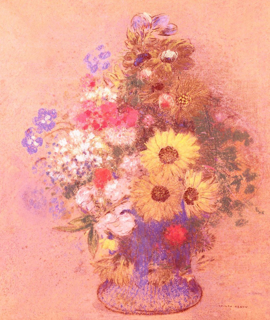 Váza s květinami (pastel na palubě) od Odilon Redon