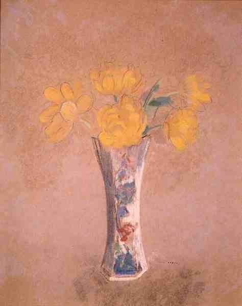 Váza s květinami (pastel na papíře) od Odilon Redon
