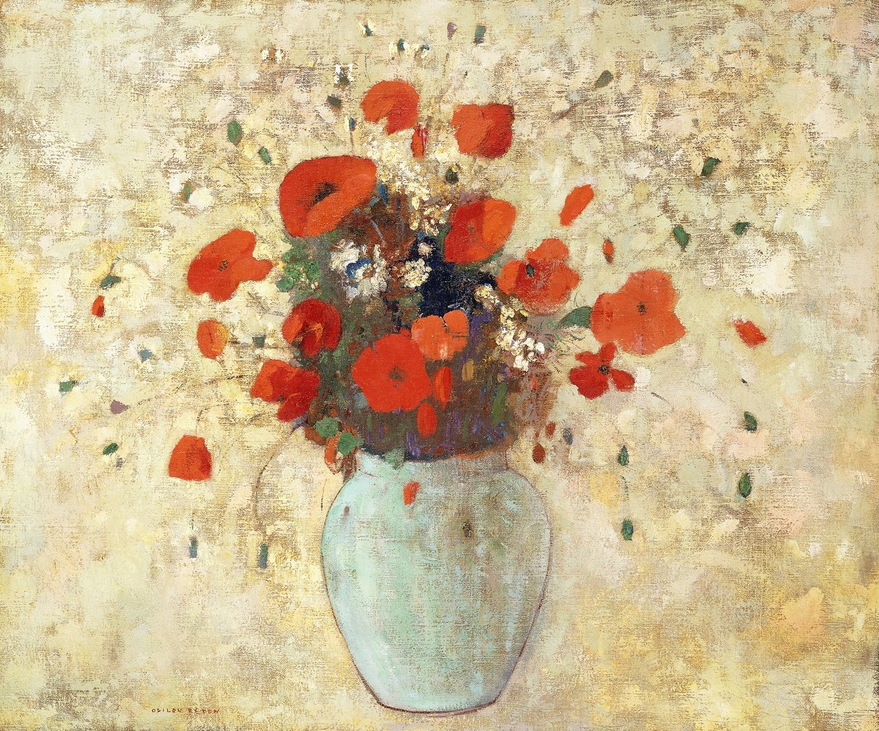 Váza s mákem; Váza s mákem, 1905-09 od Odilon Redon
