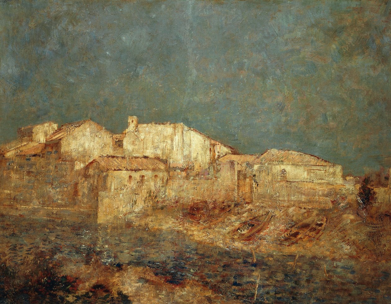 Benátská krajina nebo rybářská čtvrť v Benátkách od Odilon Redon