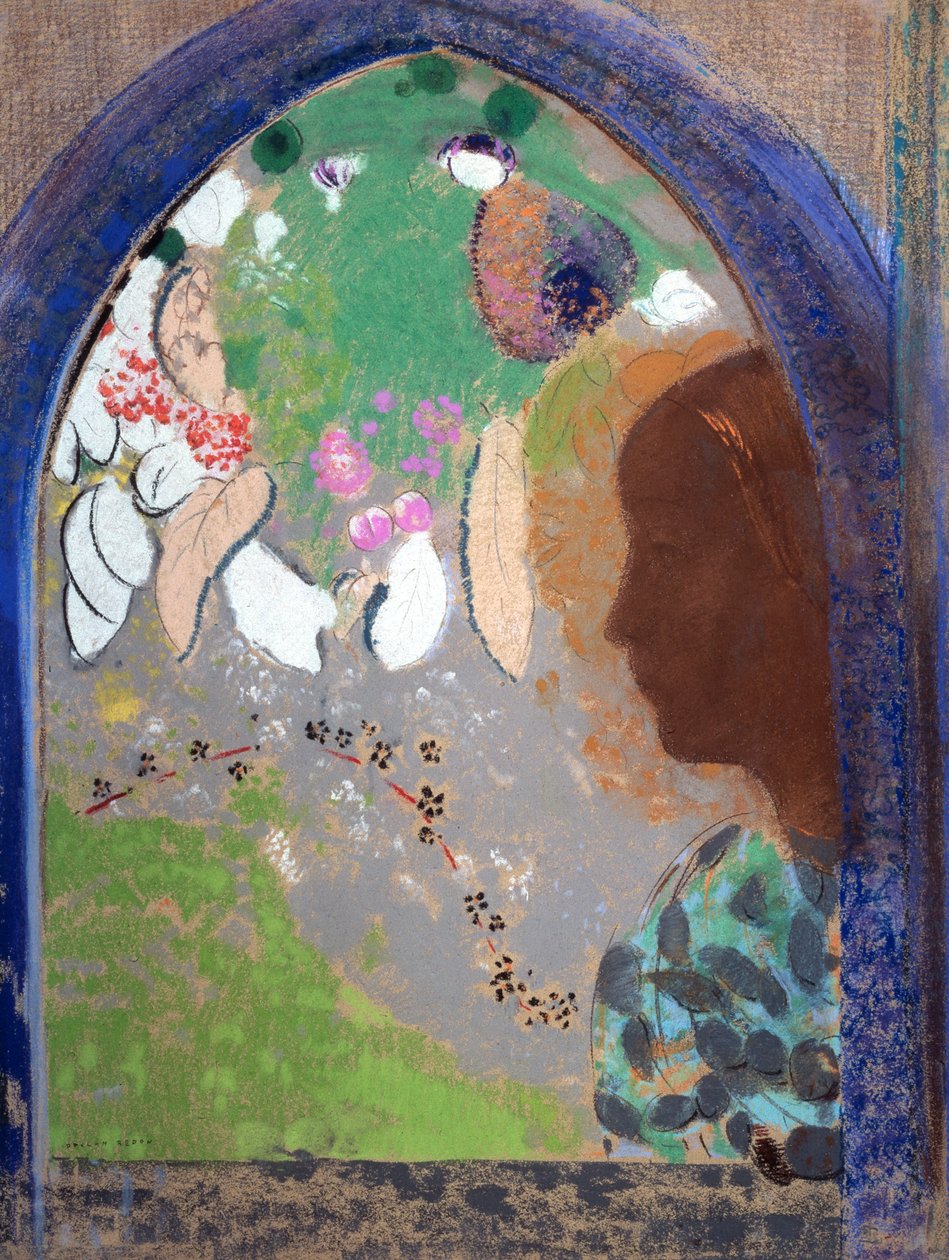Žena u okna, 1903-1908. od Odilon Redon