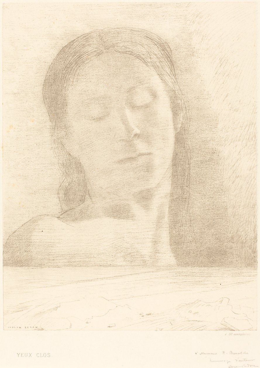 Yeux Clos (zavřené oči) od Odilon Redon
