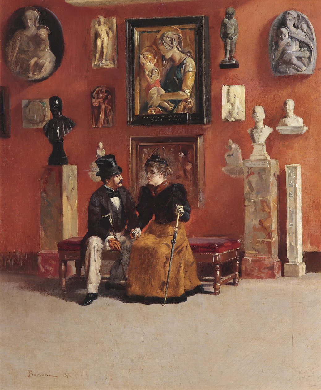 Setkání na Uffizi od Odoardo Borrani