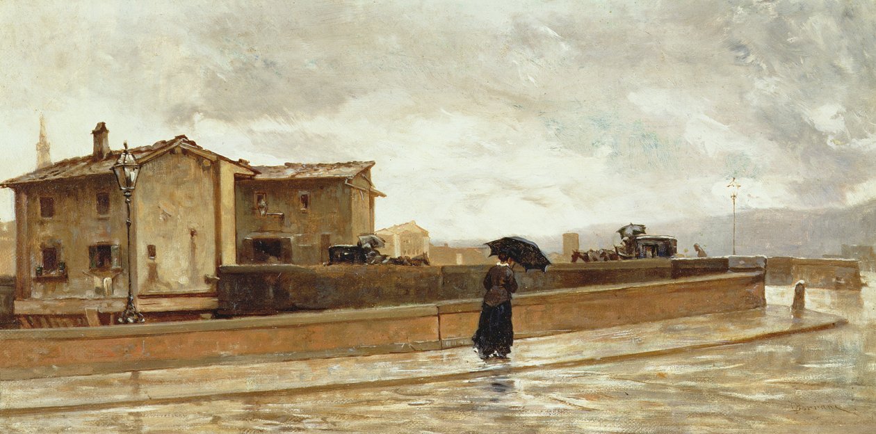 Žena na mostě, 1881 od Odoardo Borrani