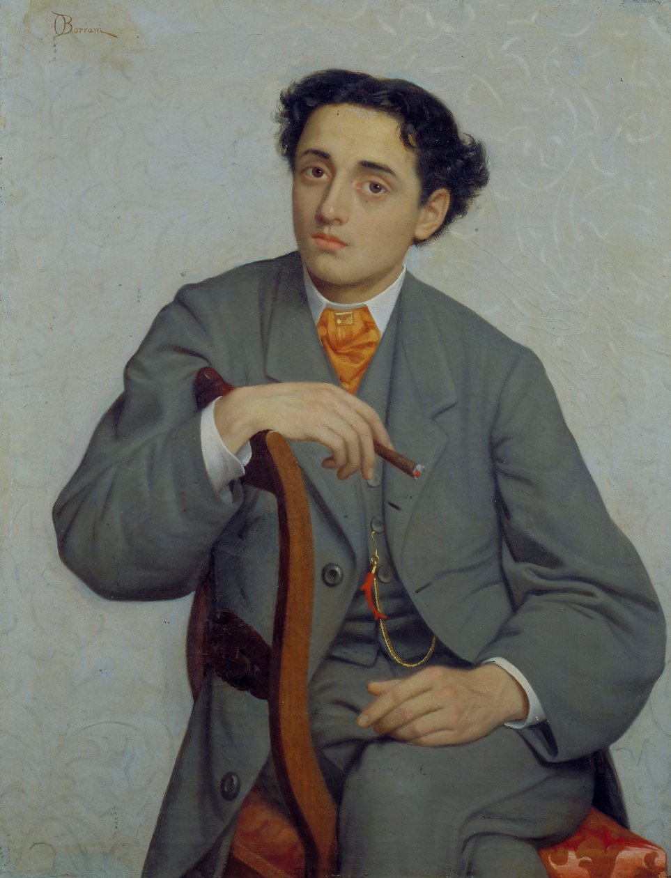 Portrét mladého muže, asi 1865-66 (olej na plátně) od Odoardo Borrani