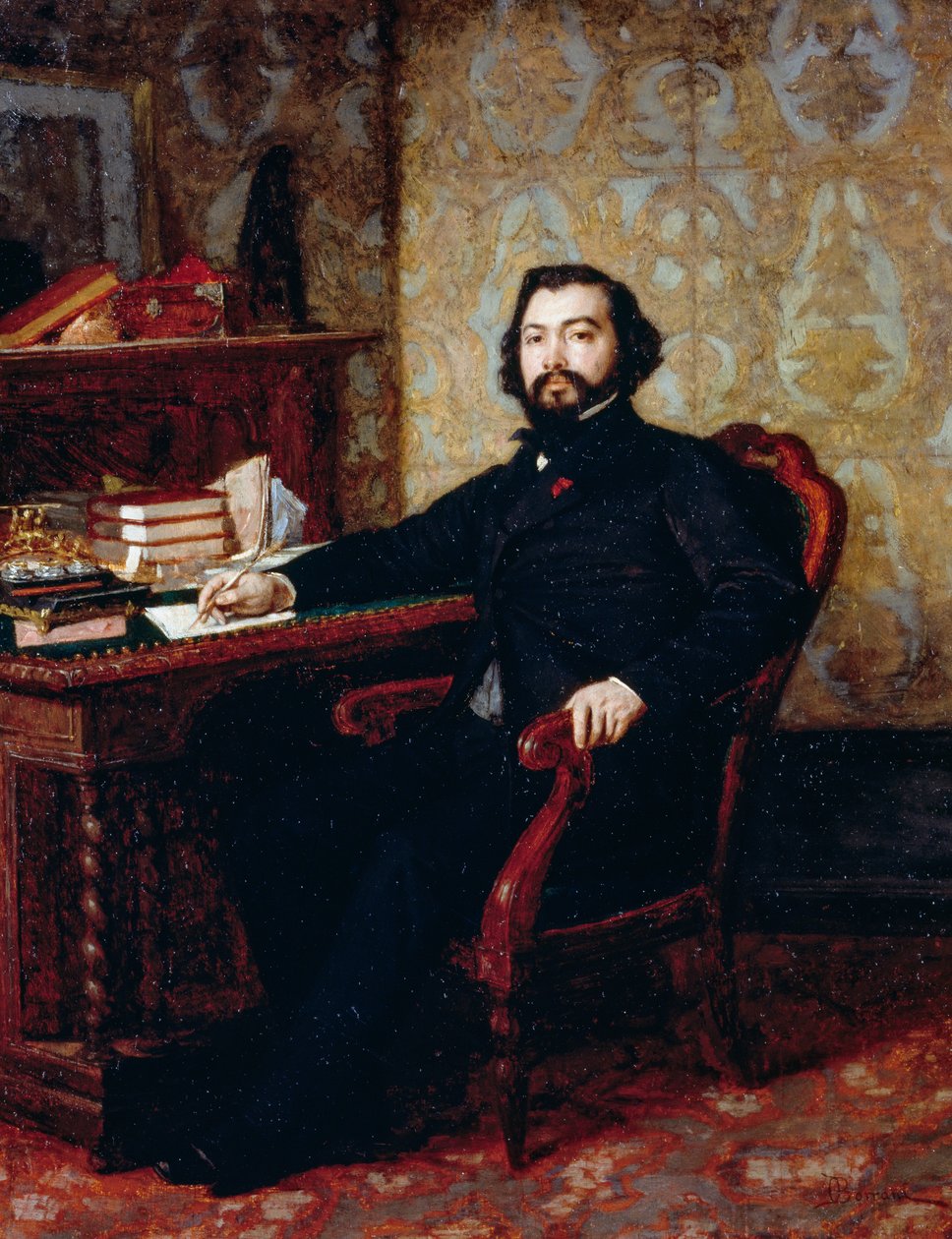Lakimies Aristide Minellin muotokuva, Odoardo Borrani (1833-1905), öljytaulu, 40,5x32,5 cm od Odoardo Borrani