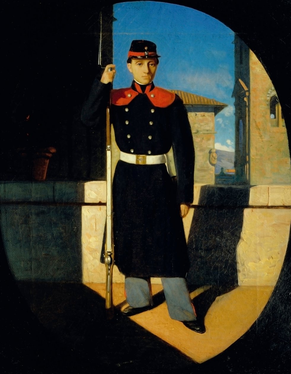 Vojáci toskánské národní gardy, asi 1860-61 (olej na plátně) od Odoardo Borrani