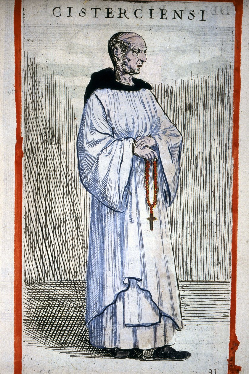cisterciácký mnich. Rytina O. Fialetti. 16. století. od Odoardo Fialetti