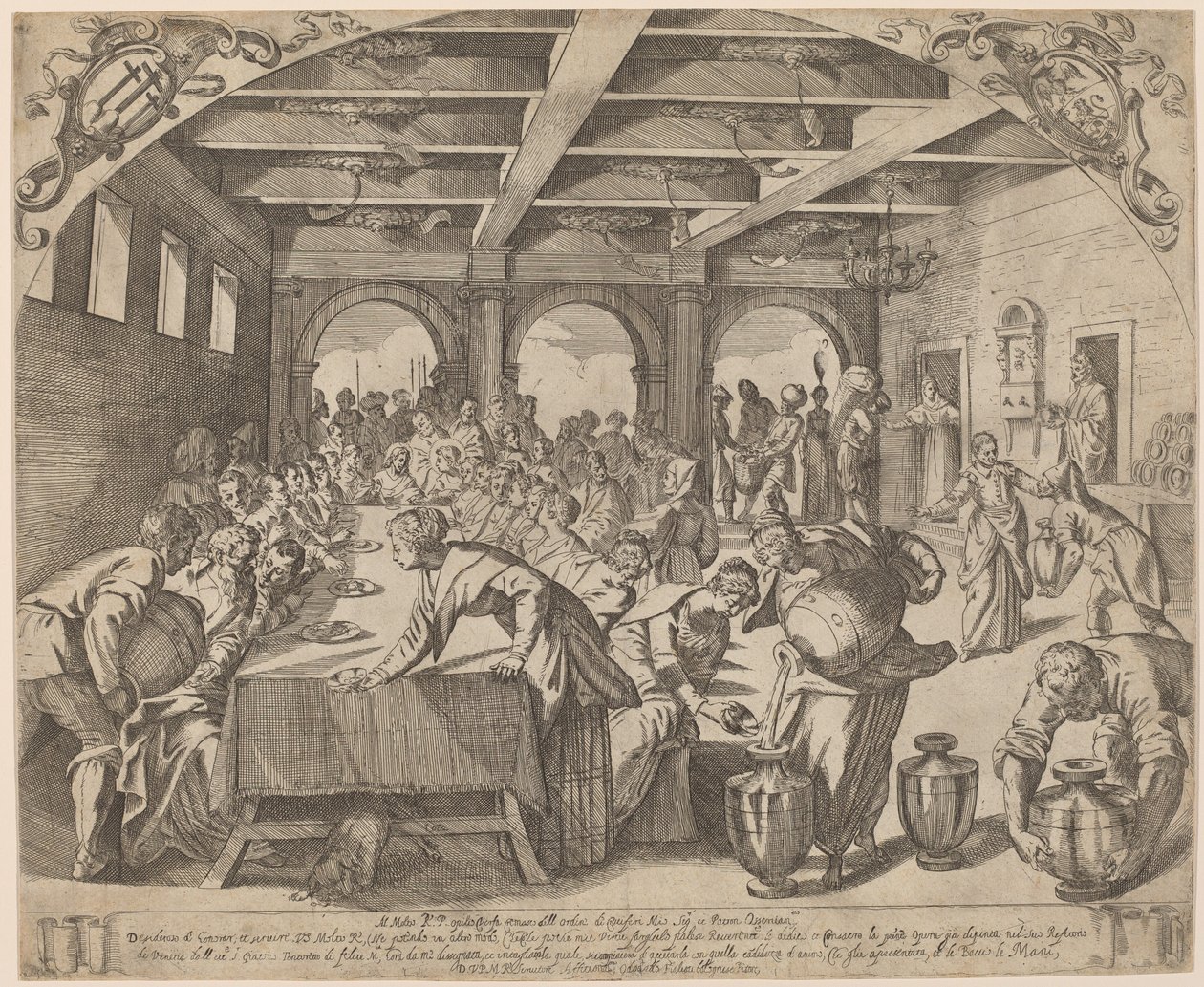Svatba v Káně od Odoardo Fialetti after Jacopo Tintoretto