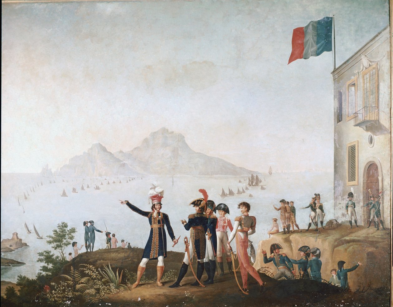 Král Neapole nařizuje dobytí města v srpnu 1808 a účastní se ho z Massa Lubrense od Odoardo Fischetti
