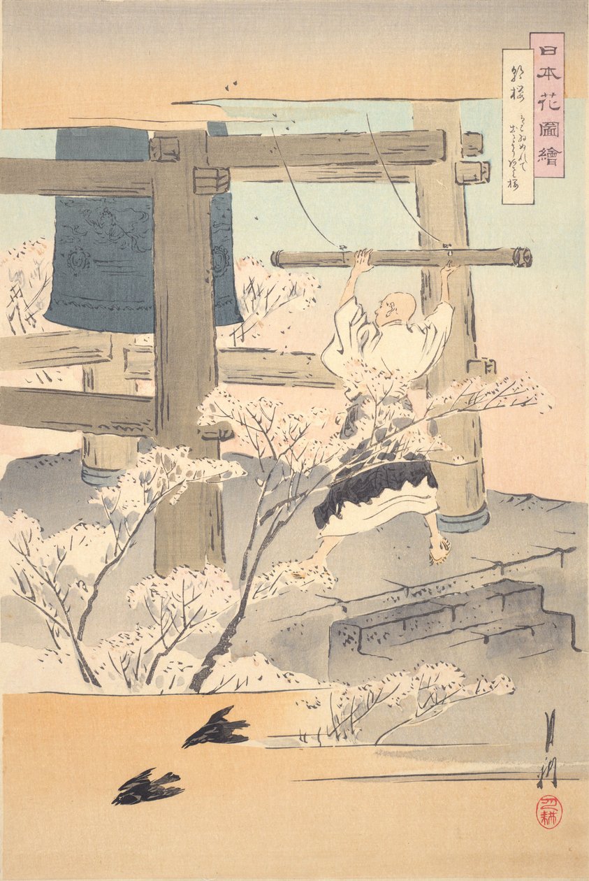 Mnich zvonící na zvon: obrazy japonských květin od Ogata Gekko