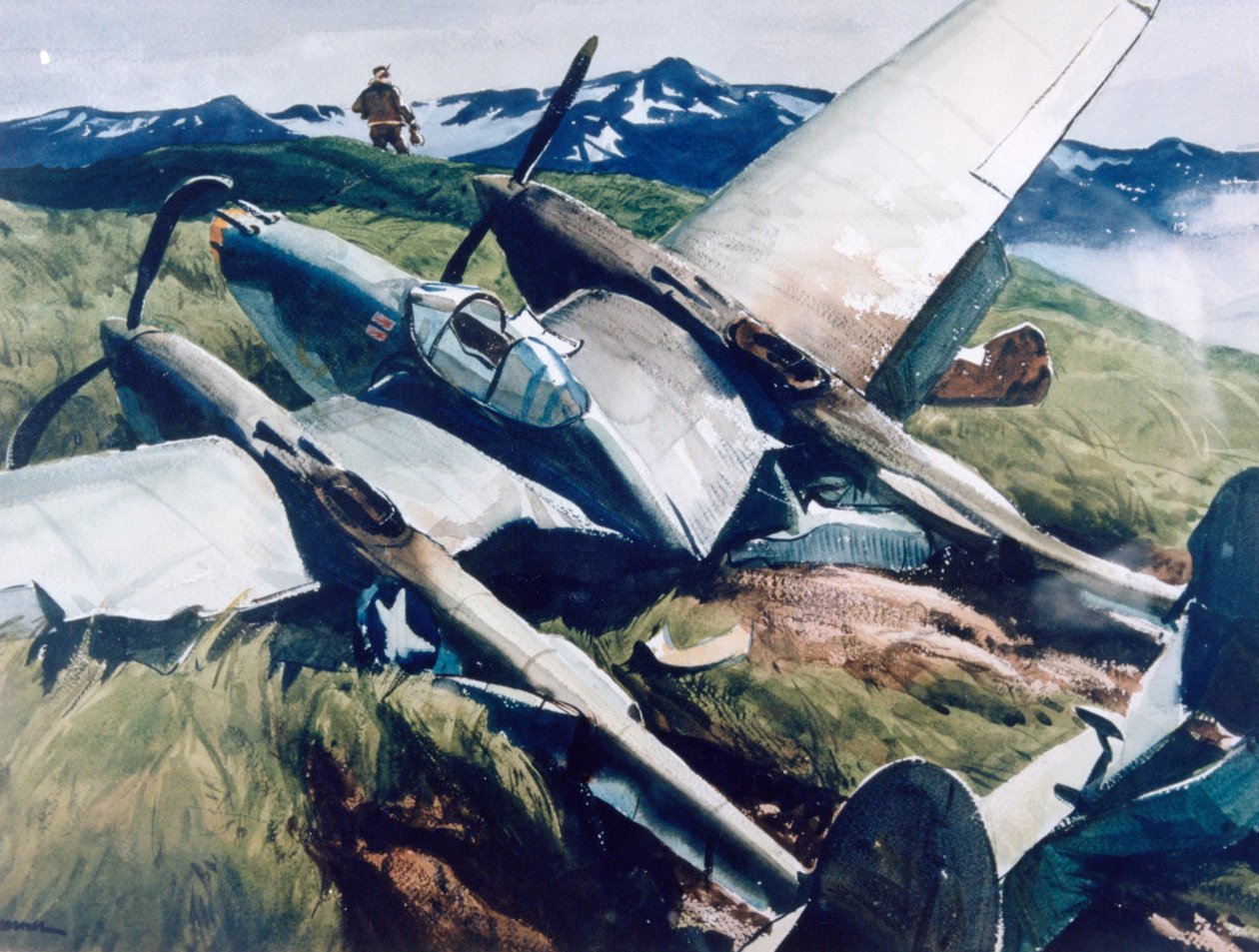 „Crash Landing, Aleutians“, 1943 od Ogden Minton Pleissner