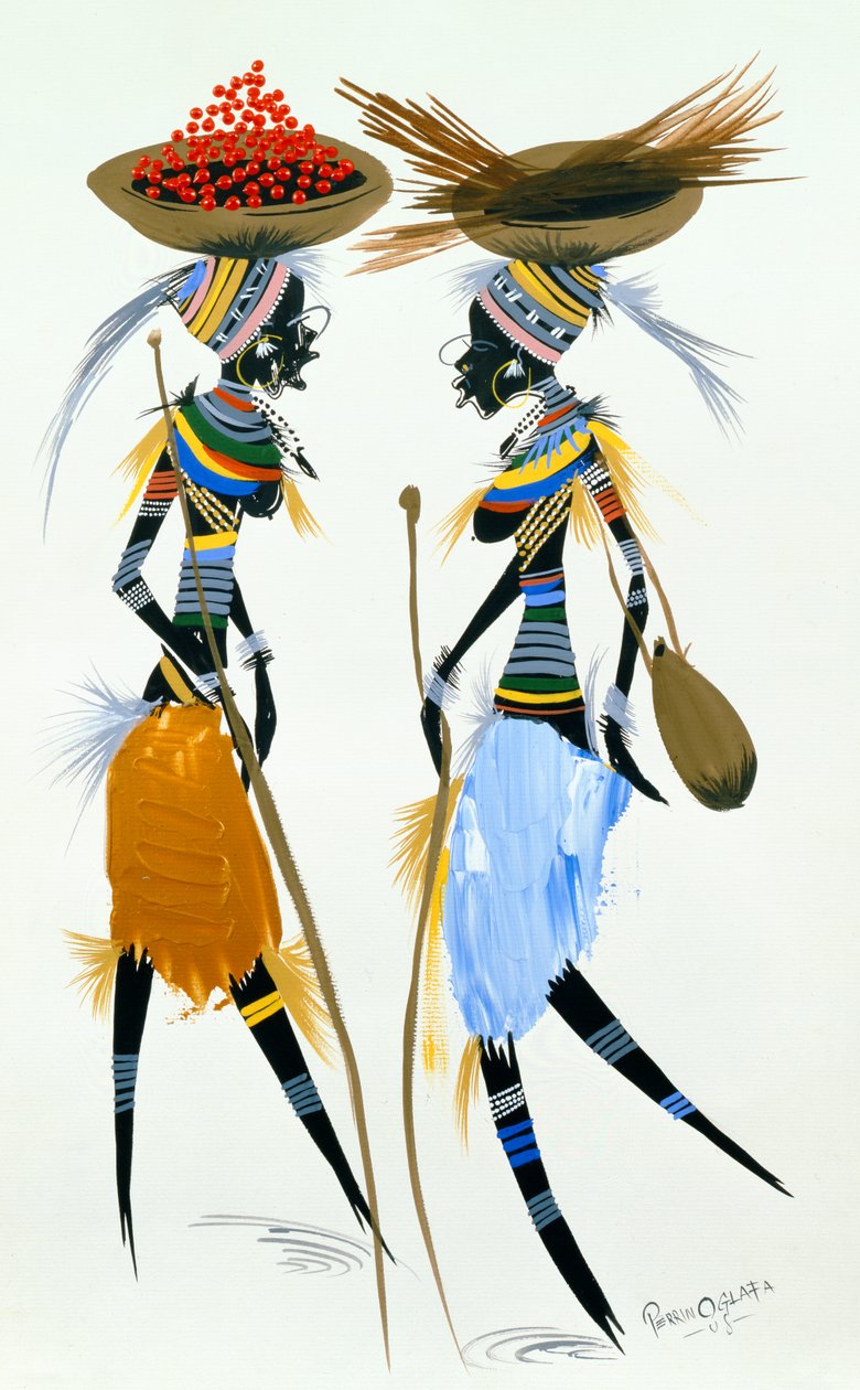 Black Models, 2008 (akryl a kvaš na papíře) od Oglafa Ebitari Perrin