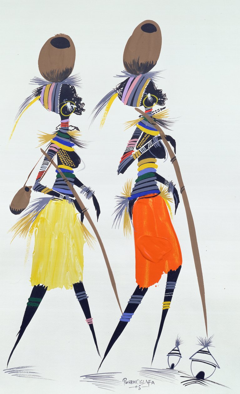 Black Models, 2008 (akryl a kvaš na papíře) od Oglafa Ebitari Perrin