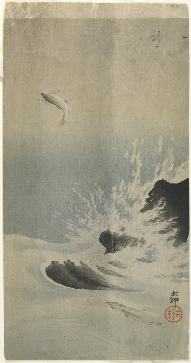 (Skákající ryba), před rokem 1912 od Ohara Koson