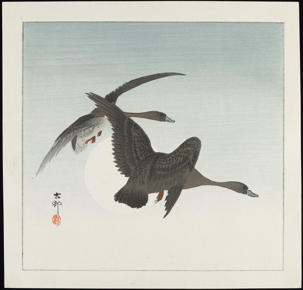 Husy v letu, před rokem 1912 od Ohara Koson