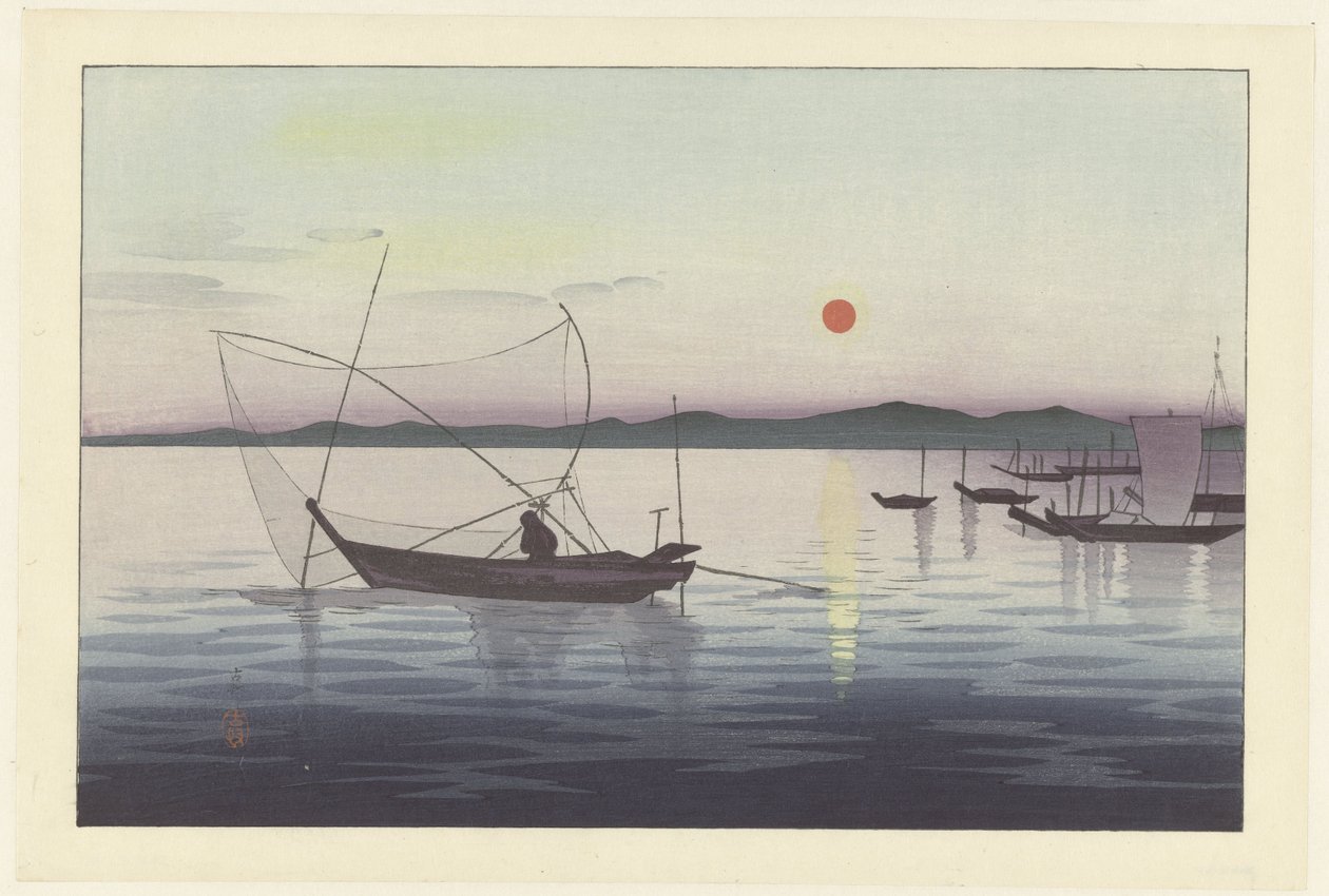 Kalastusveneet auringonlaskun aikaan od Ohara Koson