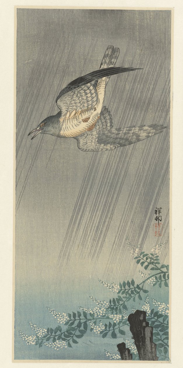 Kukačka v bouři od Ohara Koson