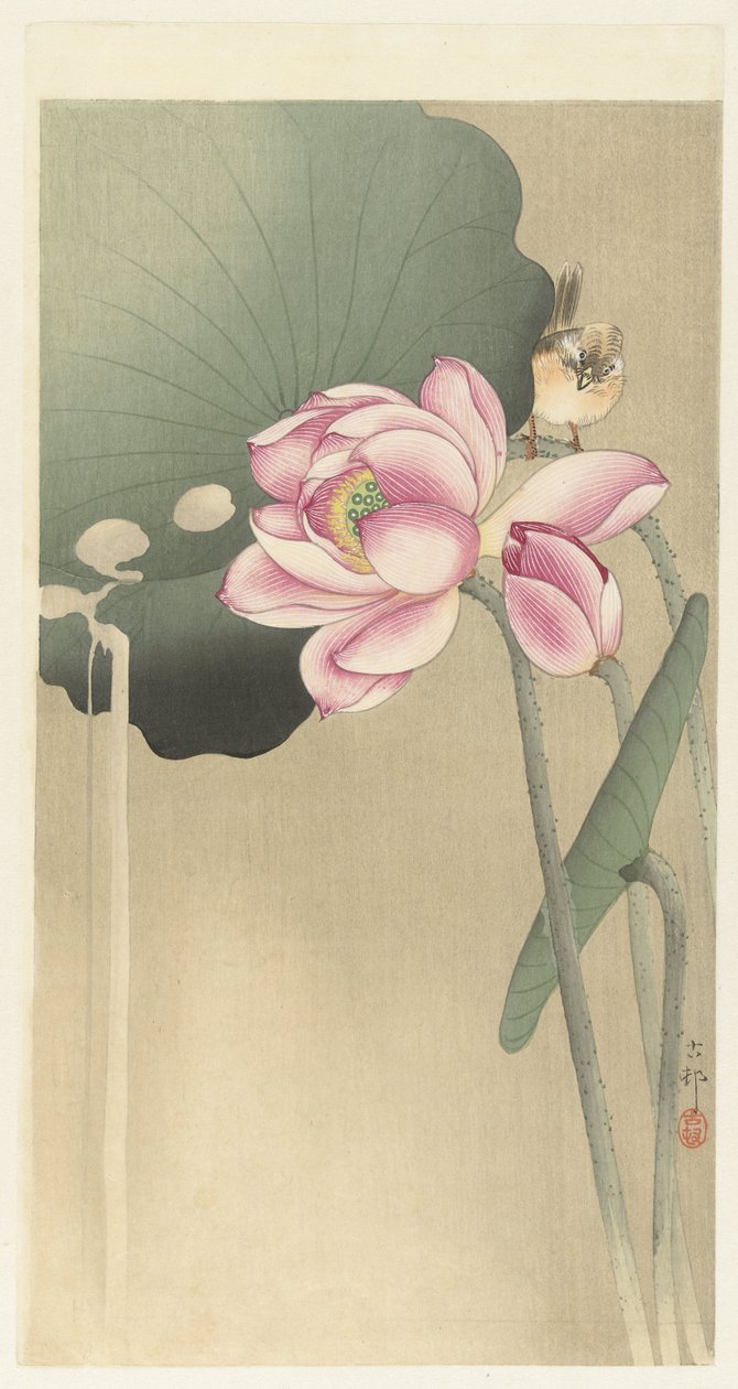 Songbird a Lotus od Ohara Koson