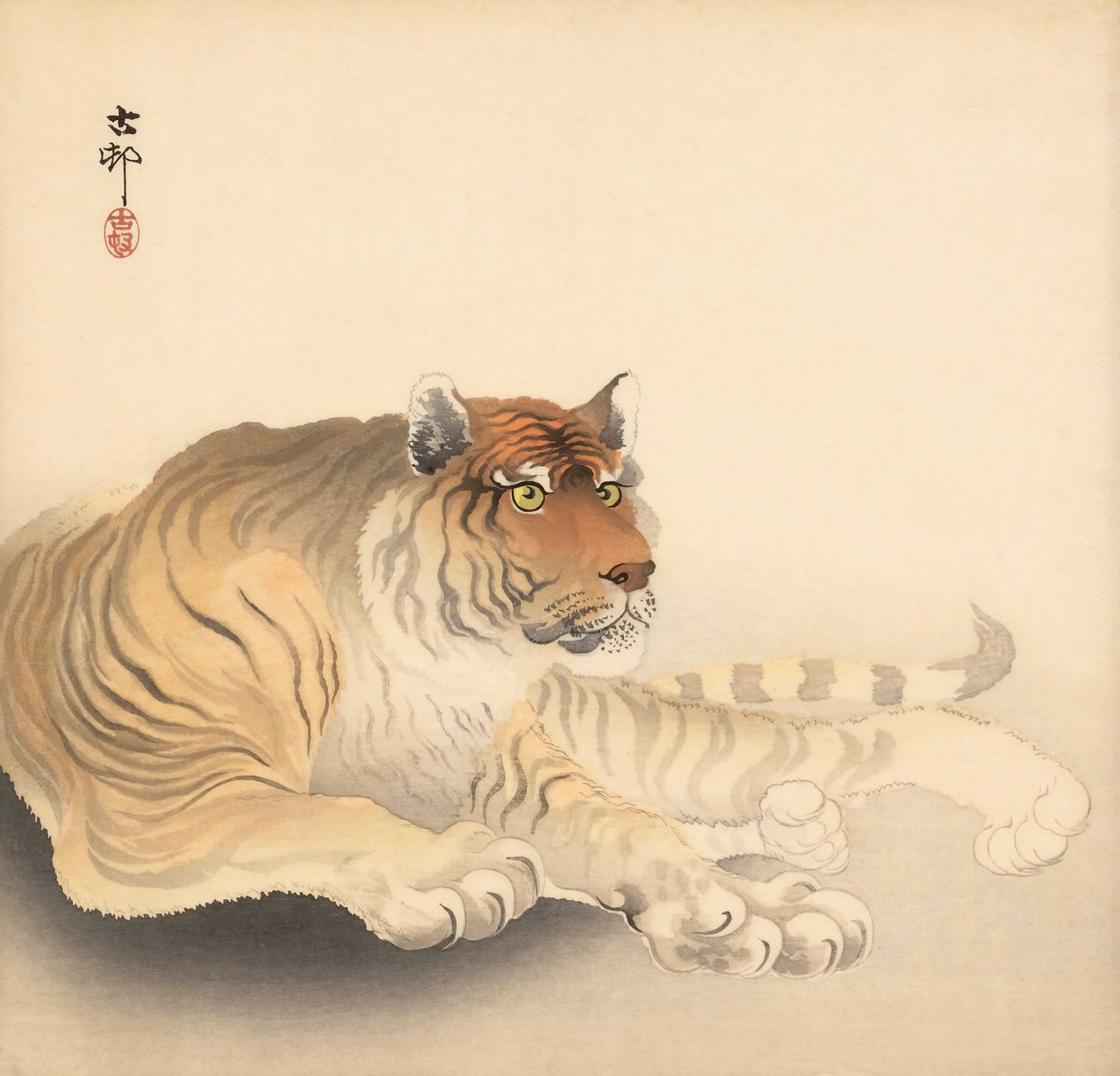 Tygr, 20. století (japonský tisk) od Ohara Koson
