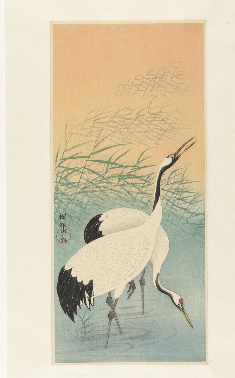 Dva jeřáby od Ohara Koson