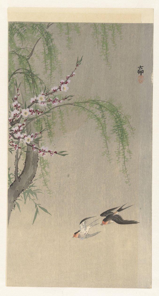 Vlaštovky v letu od Ohara Koson