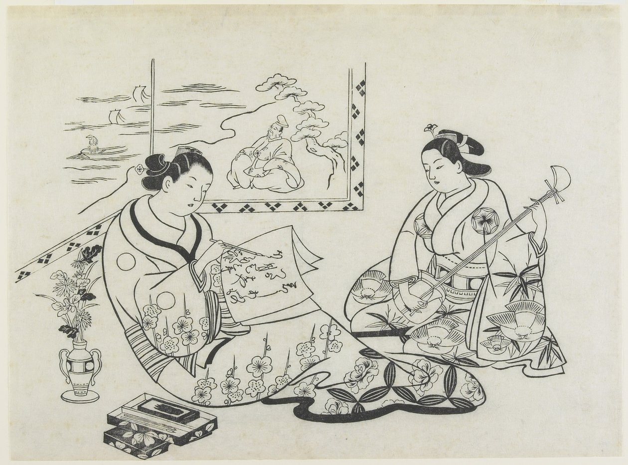 (Představte si f Matsukaze plan d Murasame), c. 1704-1706 od Okumura Masanobu