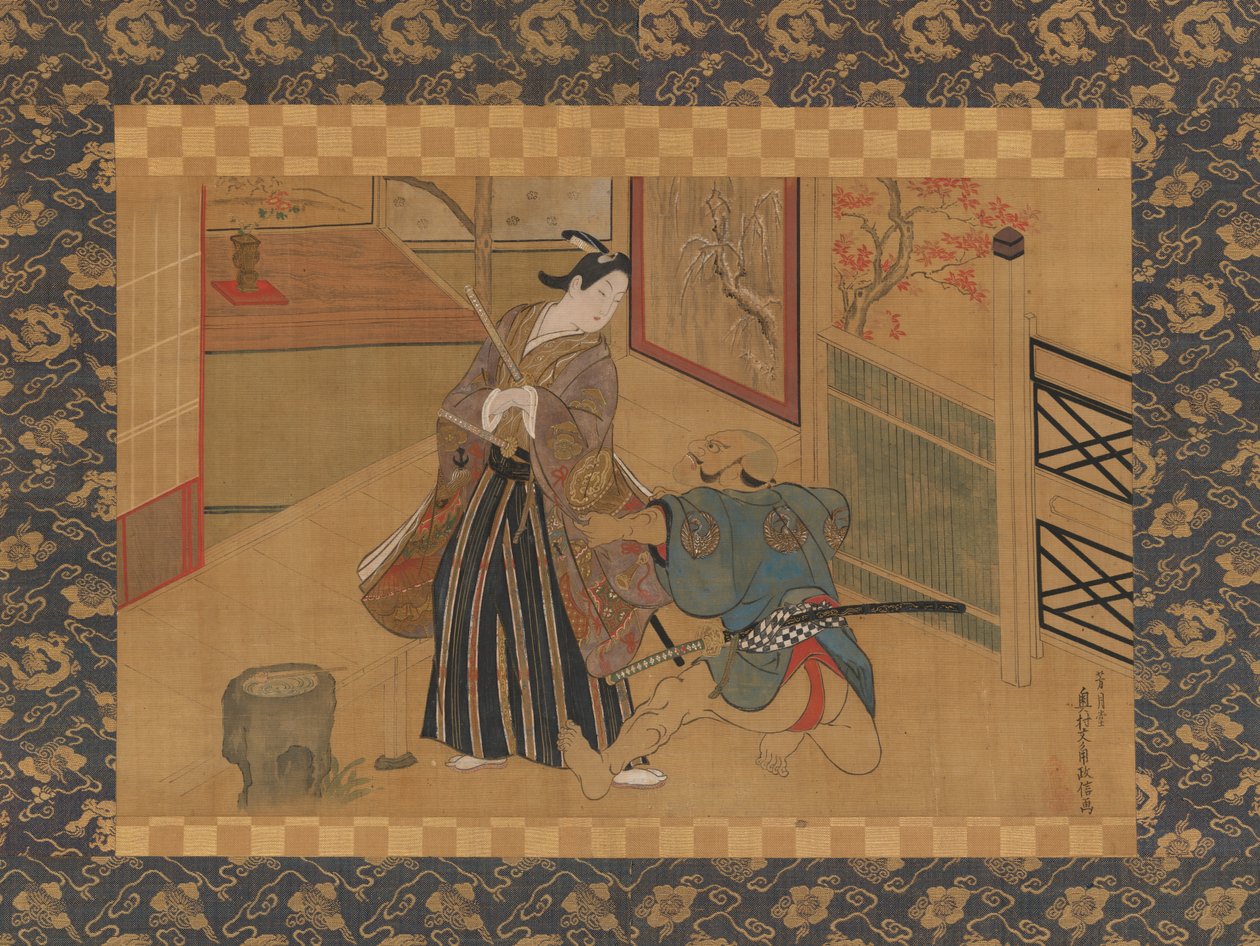 Kabuki Play Kusazuribiki z příběhů Soga Soga monogatari, 18. století. od Okumura Masanobu