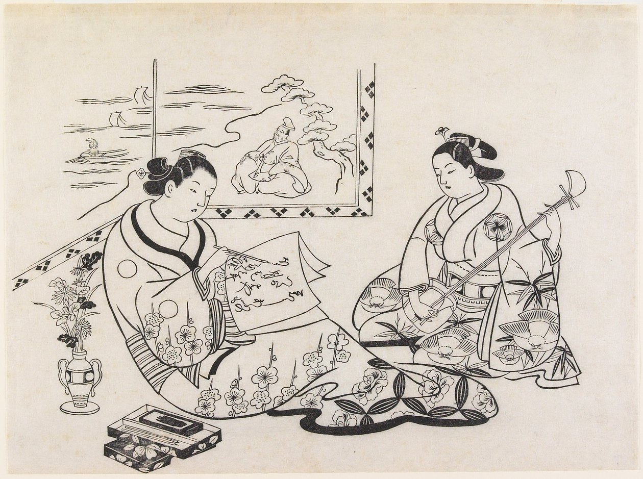 Mitate Matsukaze a Murasame od Okumura Masanobu