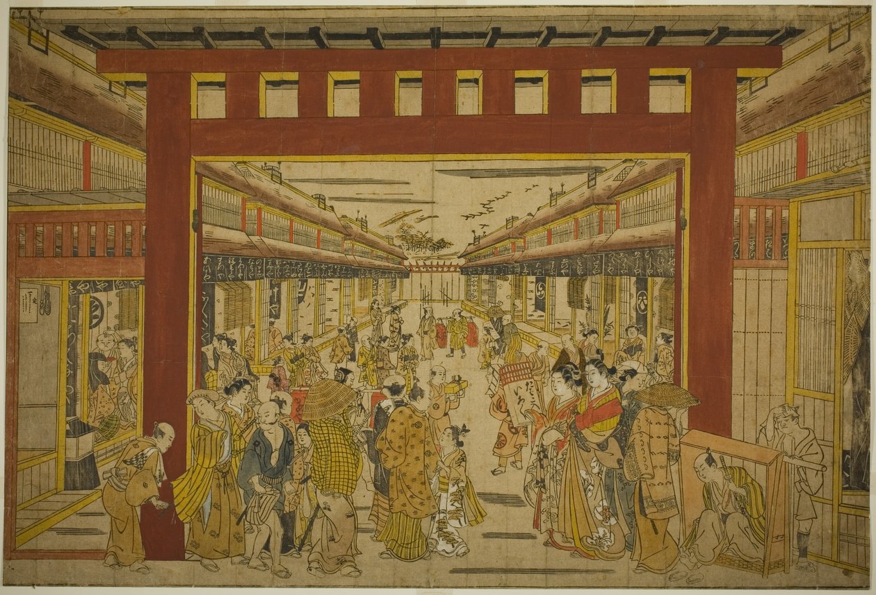 Uvnitř Jo Tae Yoshiwara od Okumura Masanobu