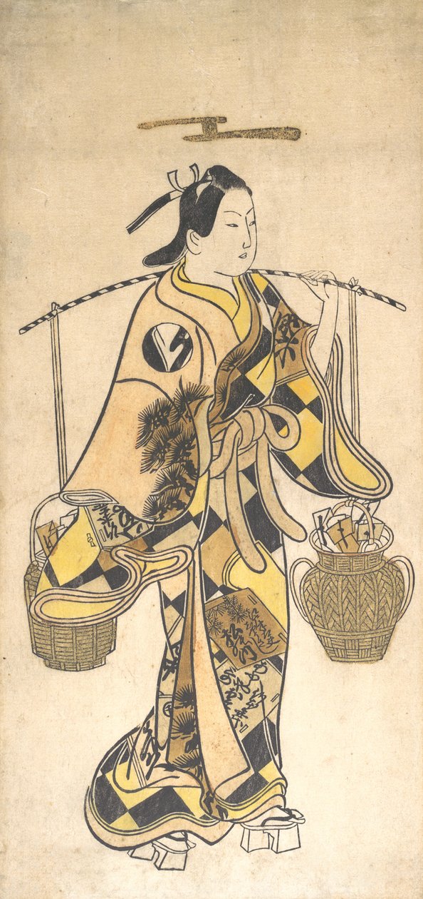 Mladý muž jako prodejce proroctví lásky, ca. 30. léta 18. století, ca. 30. léta 18. století. od Okumura Toshinobu.