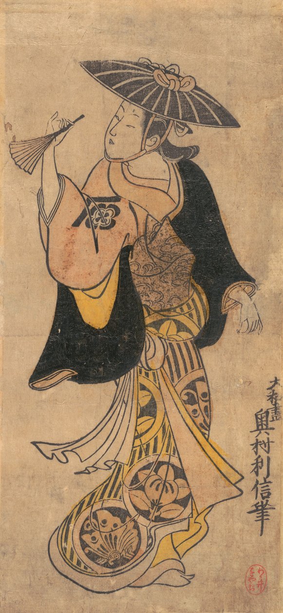 Herec Sanjo Kantaro 1697-1763 jako žena, ca. 1730, ca. 1730. od Okumura Toshinobu
