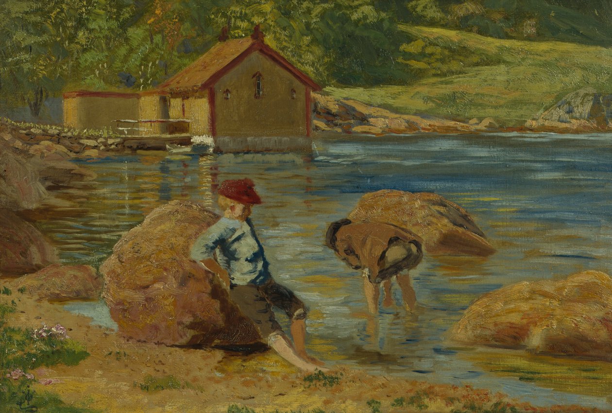 Krajina z lesního fjordu od Olaf Isaachsen