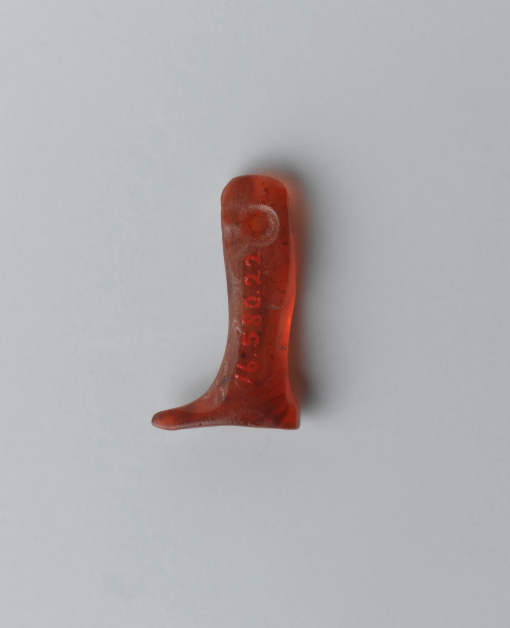 Amulet lidské pravé nohy (karneol) od Old Kingdom Egyptian