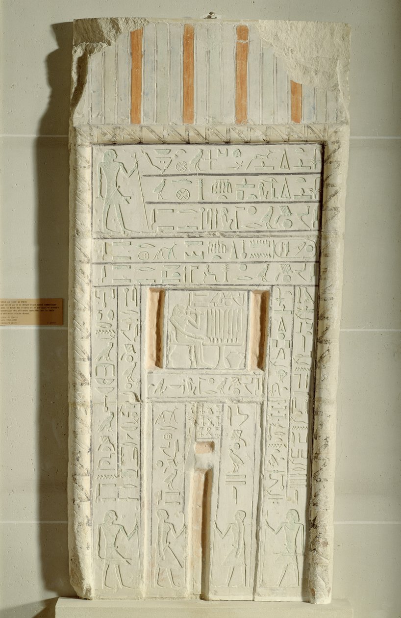 Falešné dveře Sheshi, cca 2300-2200 př.nl (malovaný vápenec) od Old Kingdom Egyptian
