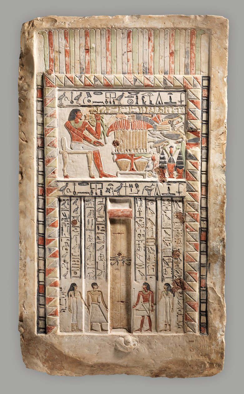 Falešné dveře královského pečetidla Neferiu, cca 2150–2010 př. n. l. (vápenec, barva) od Old Kingdom Egyptian