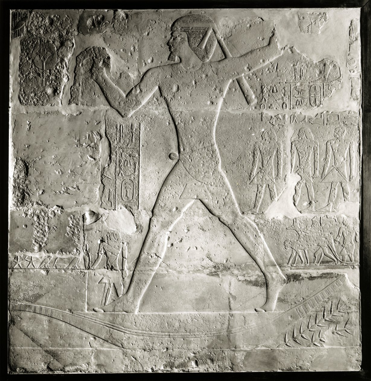 Šlechtic lovící na Nilu, 2600-2500 př.nl (vápenec) od Old Kingdom Egyptian