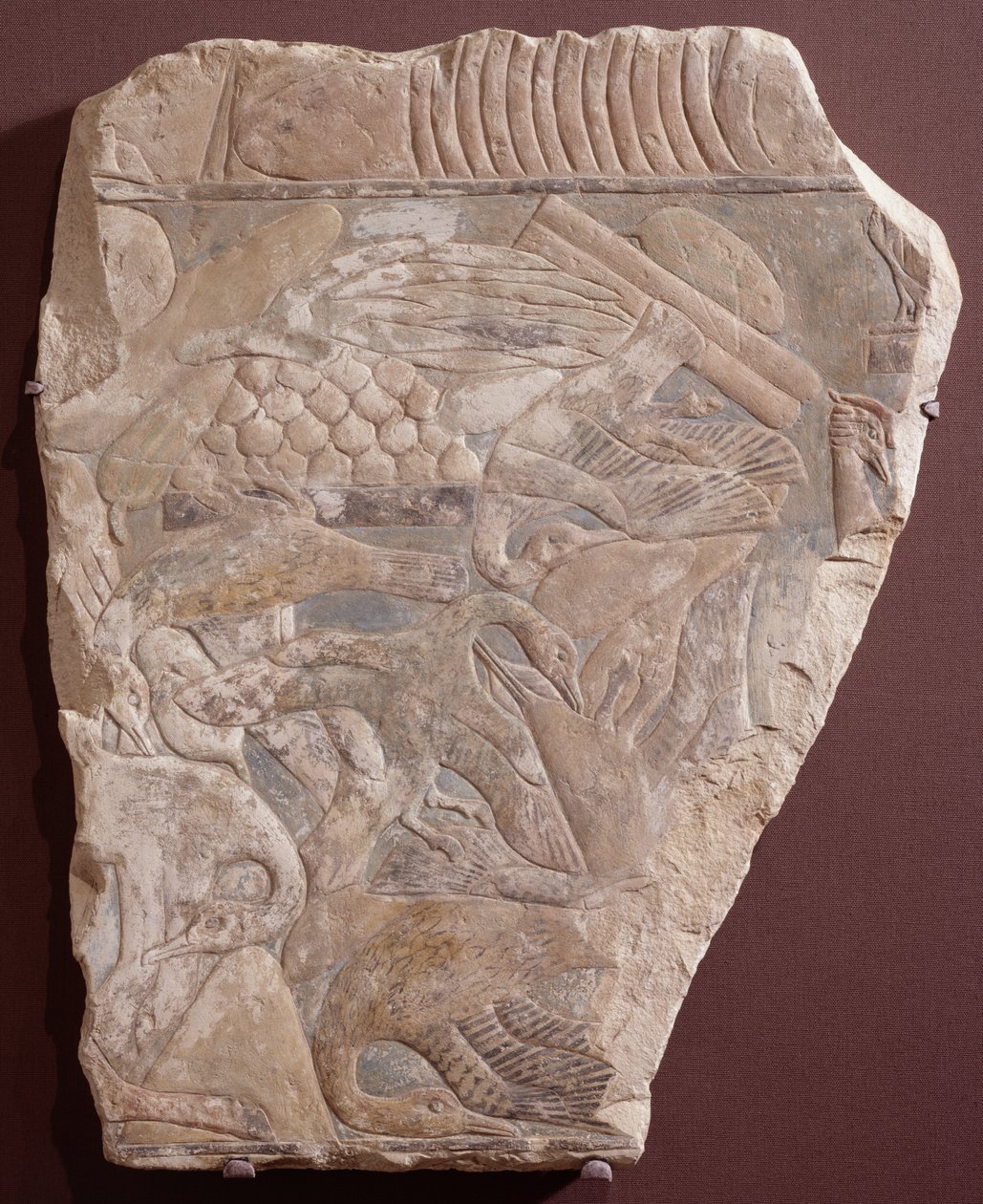 Reliéf zobrazující obětiny pro zesnulé, 2450/2290 př. n. l. (malovaný vápenec) od Old Kingdom Egyptian
