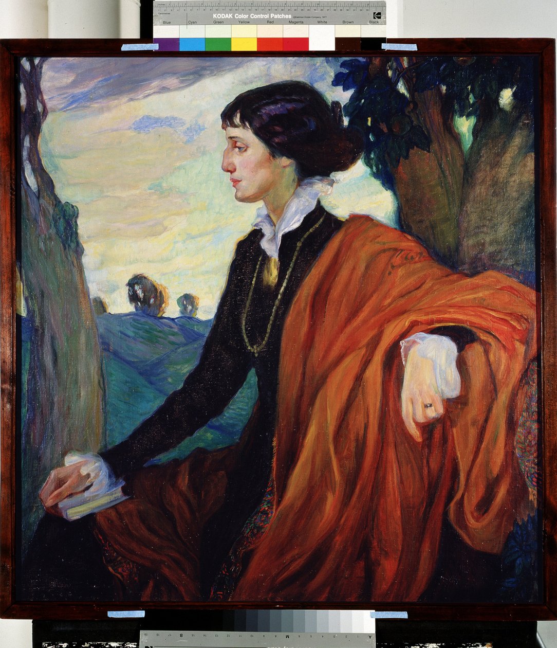 Portrét ruské básnířky Anny Achmatovové (1889-1966) od Olga Lyudvigovna Della Vos Kardovskaya