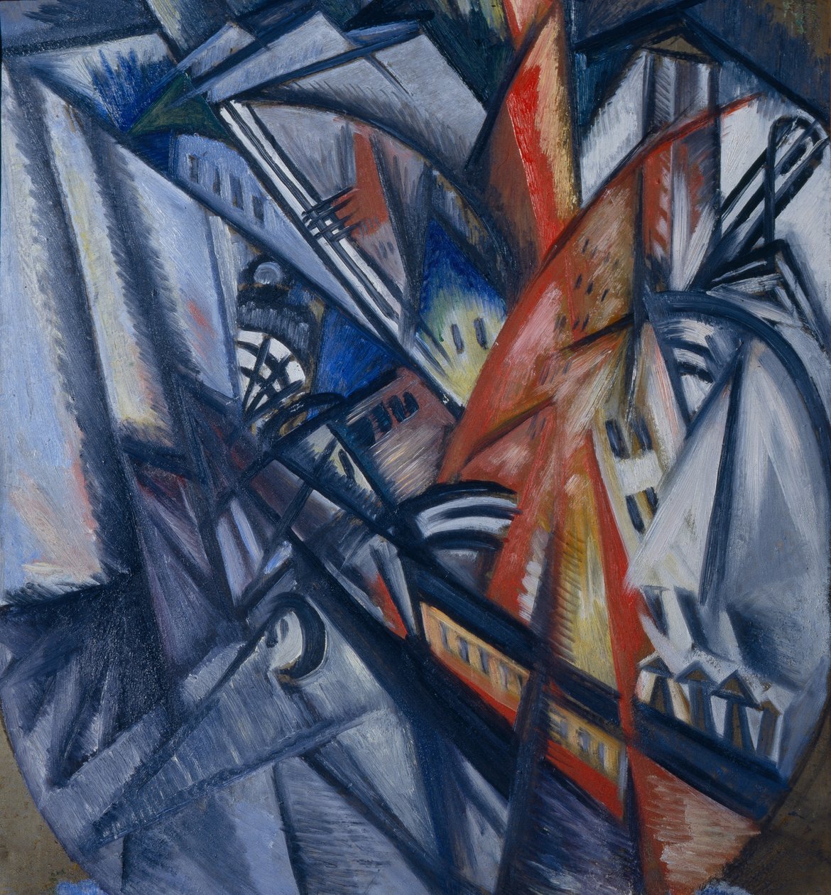 Požár ve městě, 1913 od Olga Rozanova