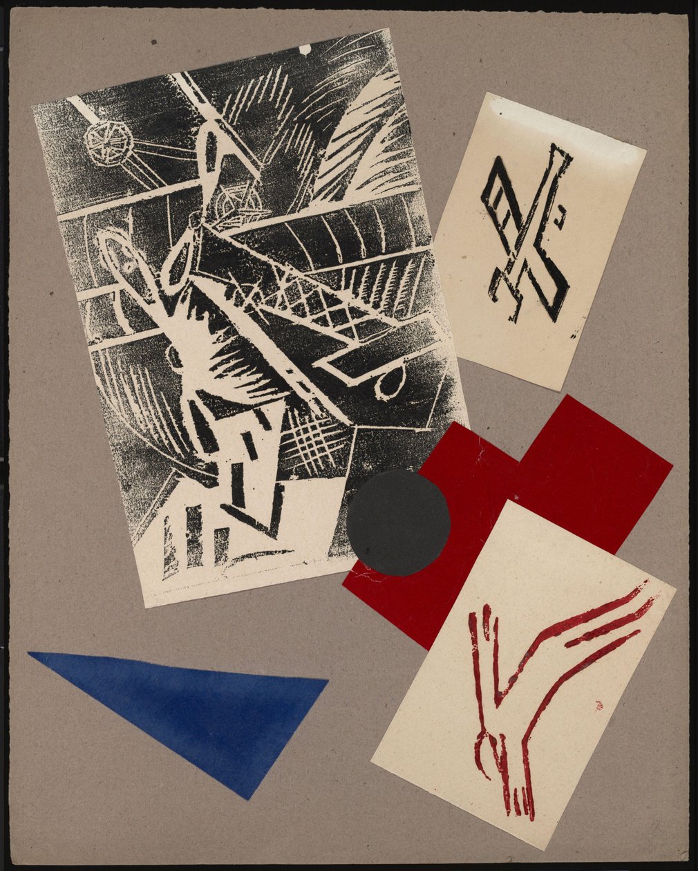 Ilustrace ke knize Válka od Aleksey Kruchenykh, 1916 od Olga Rozanova
