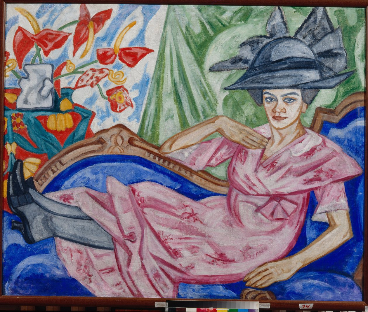 "Portrét umělcovy sestry" (Portrét umělcovy sestry) Obraz Olgy Vladimirovny Rozanové (1886-1918) 1912 - Olej na plátně - Státní muzeum umění, Jekatěrinburg od Olga Wladimirowna  Rosanowa