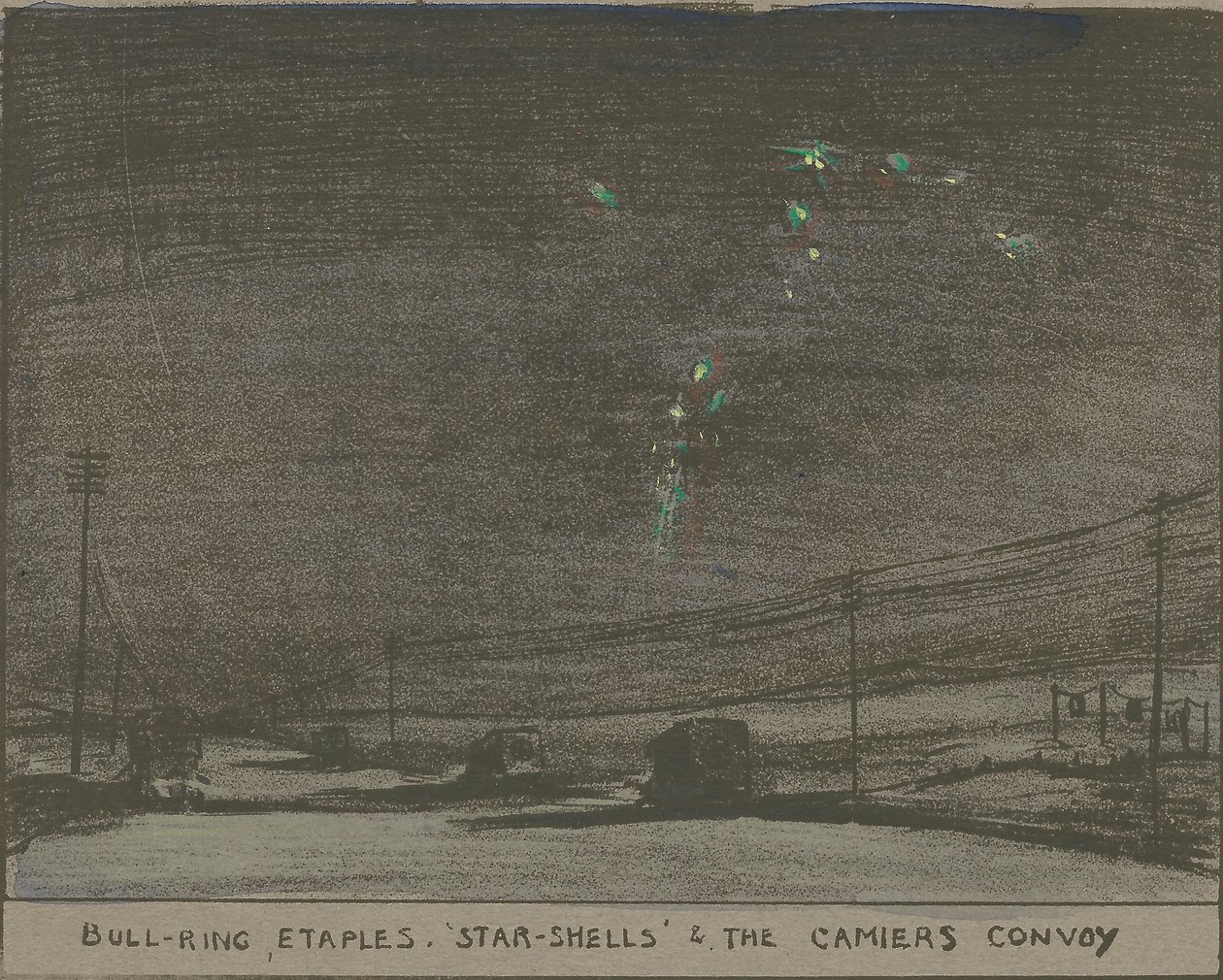 Bull-Ring, Etaples, Star-Shells & The Camiers Convoy od Olive Mudie Cooke