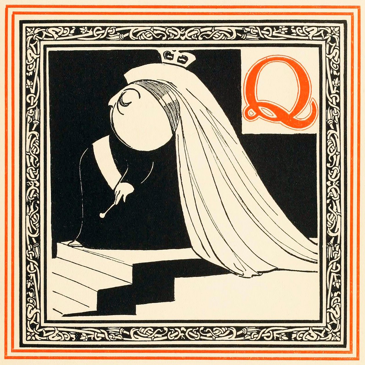 Q je královna, tak vznešená a svobodná, z hospody An Alphabet of Celebrities. 1899. od Oliver Hereford