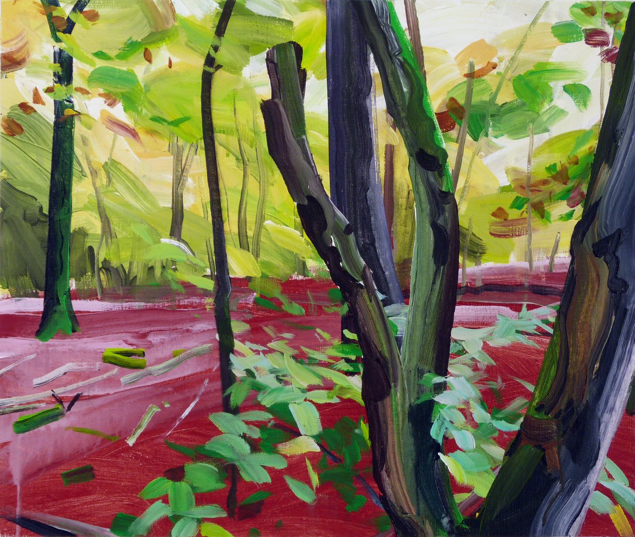 Forêt 16 ,2017 (akryl na plátně) od Olivier Morel